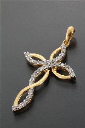 Diamantvedhæng, 9 kt guld.