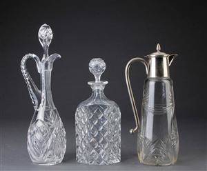 Tre karaffer af krystal glas, 1900-tallets første halvdel 3