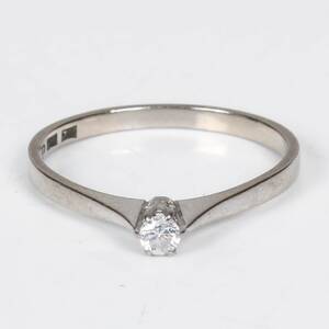 ENSTENSRING Vitguld 18k, diamant 0.11ct