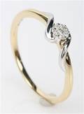 Brillantring, 14 kt guldrhodineret guld, 0.06 ct.