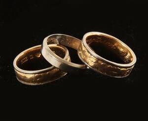 Ringar 3st, 18k