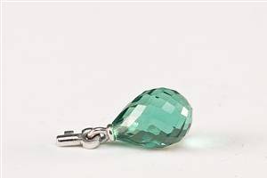 Ole Lynggaard. Nøglevedhæng af 18 kt. hvidguld med grøn kvarts