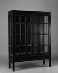 Vitrineskab, sort antikbemaling