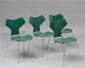 Arne Jacobsen Sæt på fire Grand Prix stole fra Herlufsholm skole 4