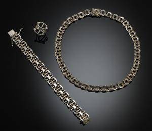 Halskæde, armbånd samt ring af sølv 3