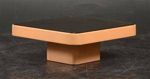 De Sede Sofabord med lyst brunt læder med spejlglas