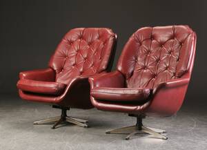 Par lænestole, læder, 1900-tallets 2. halvdel 2