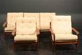 Tre pers. sofa samt par armstole af teak  uld 3