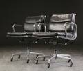 Charles Eames. Par Soft Pad kontorstole, sort læder 2 