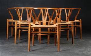 Hans. J. Wegner . Sæt på seks Y- stole CH-24. 6