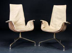 Preben Fabricius  Jørgen Kastholm. Et par Tulip chair Lounge stole. Kill International. 2 