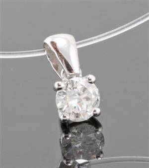 Pendant in 14k set with brilliant cut diamond 0.38 ct