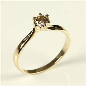 Ring, 14 kt guld, brillant