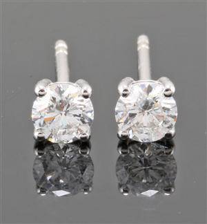 Earrings in 14k  set with brilliant cut diamonds 0.52 ct
