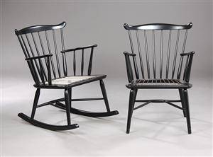 Dansk møbelproducent. Gyngestol samt lænestol. 2 