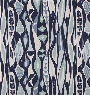 Tyg, Stig Lindberg, Bulbous, blå, bomull, 5 m