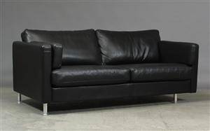 2½-pers. sofa, sort læder