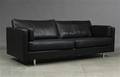 Tre-pers. sofa, sort læder