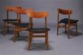 Dansk møbelproducent, spisestole, teak- og bøgetræ, sort skai 4