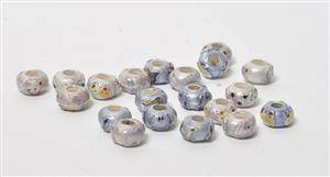 Charlotte Borgen - Tyve charms af sterling sølv med emalje - lilla