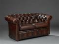 Chesterfield, to-pers. sofa, læder