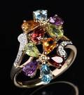 Multicolour ring af 9 kt. guld