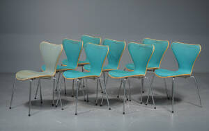 Arne Jacobsen, otte syverstole, model 3107 8