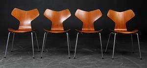 Arne Jacobsen. Fire Grand Prix stole af teak 4