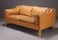 Dansk møbelproducent, 2-pers. sofa, brunt skind