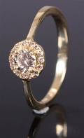 Brilliant- og diamantring, ca. 0.50 ct 