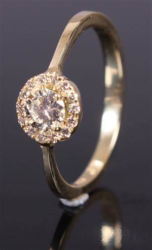Brilliant- og diamantring, ca. 0.50 ct 