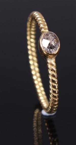 Vintage ring, 18 kt guld, diamant