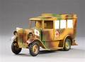 Stor militærambulance med camouflagemaling ca. 1940-50