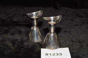 Silverljusstakar med fyllning, 2 st, H 10 cm