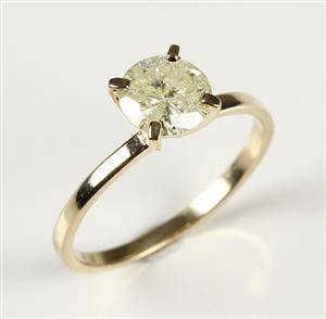Ring, 14 kt guld, brillant