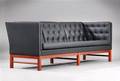 Erik Ole Jørgensen. Fritstående sofa, model EJ-315, sort læder  