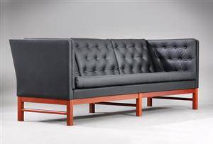 Erik Ole Jørgensen. Fritstående sofa, model EJ-315, sort læder