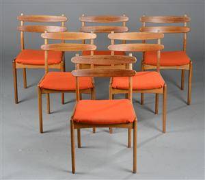 Dansk møbelproducent. seks stole af eg og teak 6
