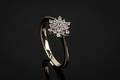 Brillantrosetring af guld 9 kt., ca. 0.20 ct.