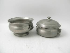 Grötskålar, 2 st. tenn