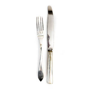 Bestickservisdelar nysilver 1800-tal
