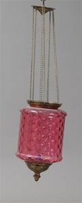 Ampel, rosafarvet glas, 1900-tallet.