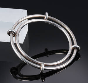 Hans Hansen. Moderne Dobbelt armring af sterlingsølv