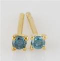 Blue treated diamond earrings approx. 0.10ct This lot has been put up for resale under the new lot no. 3457408