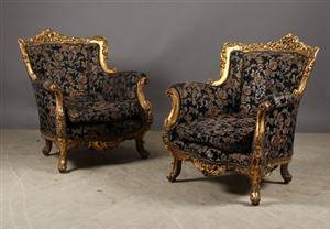 Par bergerer, forgyldt træ 2