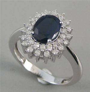 Safir- og brillantring