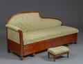 Sofa  chaiselongue med skammel af mahognifiner 2