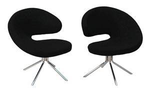 Par lounge stole med sort uld 2