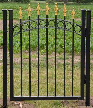 ProGarden Smedejernslåge med guldspir og stolper højde 160 cm