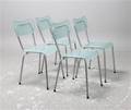 Stolar, glas och metalll, 4 st